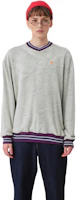 Details for Acne Studios FW23 Face Marble Multicolor V-Neck Pullover Sweatshirt Unisex. CI0158-CC3