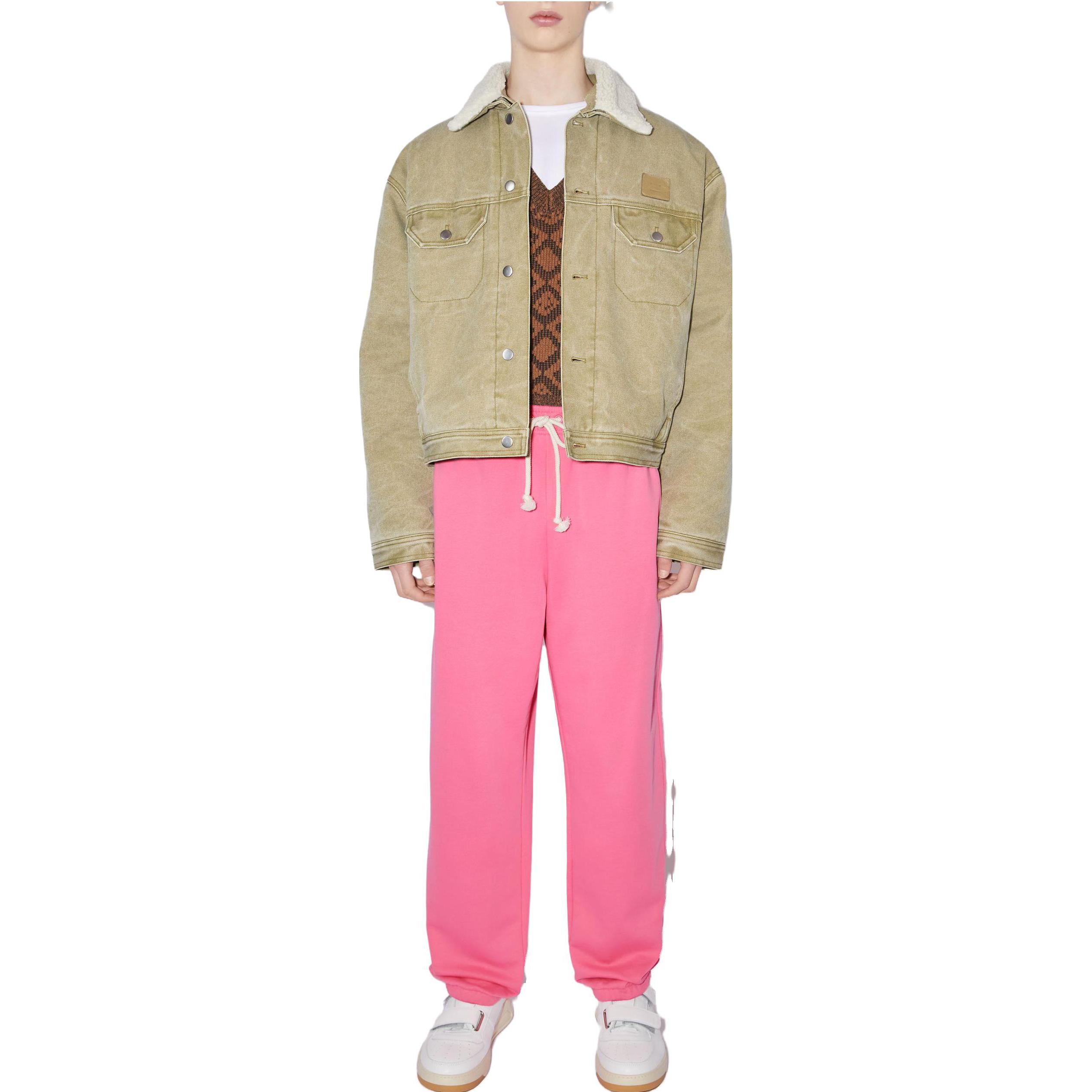 Lookbook Acne Studios FW23 脸标中腰粉色休闲运动裤 男女同款. CK0078-ACV