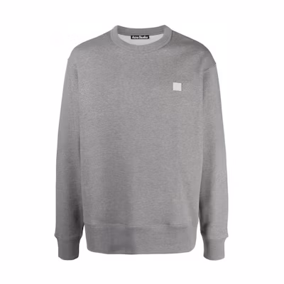 Acne Studios FW23 Face Minimalist Smile Crewneck Sweatshirt Unisex Light Gray. CI0076-X92