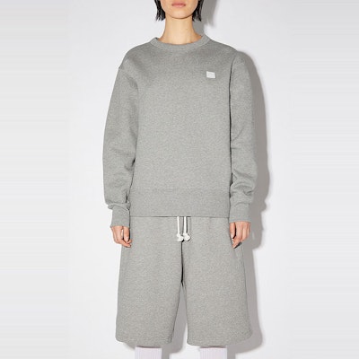 Acne Studios FW23 Face Minimalist Smile Crewneck Sweatshirt Unisex Light Gray. CI0076-X92 Purchase Acne Studios FW23 Face Minimalist Smile Crewneck Sweatshirt Unisex Light Gray. CI0076-X92
