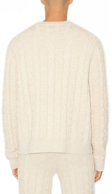 Acne Studios FW23 Face Oatmeal Cable Knit Pullover Sweater Unisex. C60083-633 Shop Acne Studios FW23 Face Oatmeal Cable Knit Pullover Sweater Unisex. C60083-633