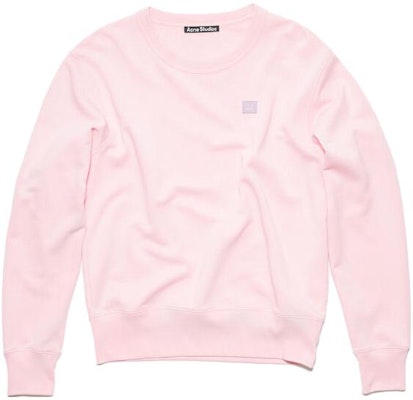 Acne Studios FW23 Face Patch Unisex Crewneck Ribbed Sweatshirt Light Pink CI0140-AD4 Order Acne Studios FW23 Face Patch Unisex Crewneck Ribbed Sweatshirt Light Pink CI0140-AD4