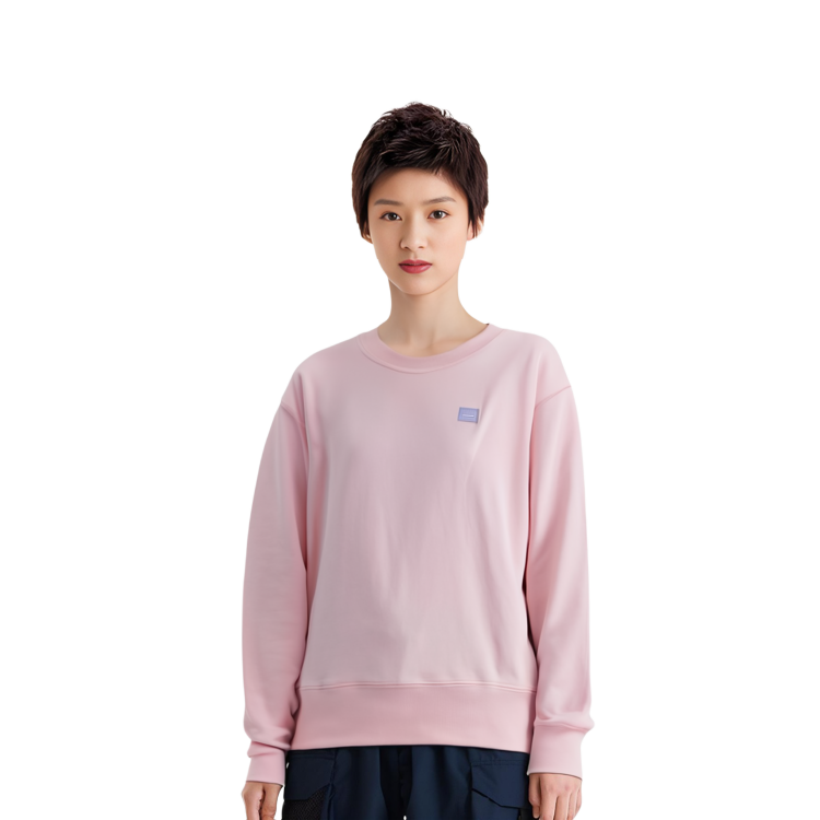 Details for Acne Studios FW23 男女同款轻粉色脸贴徽章罗纹圆领卫衣 CI0140-AD4