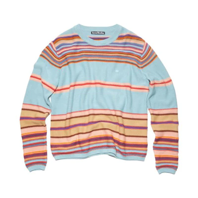 Acne Studios FW23 Face Striped Knit Pullover Sweater Unisex Multicolor. C60087-DKH
