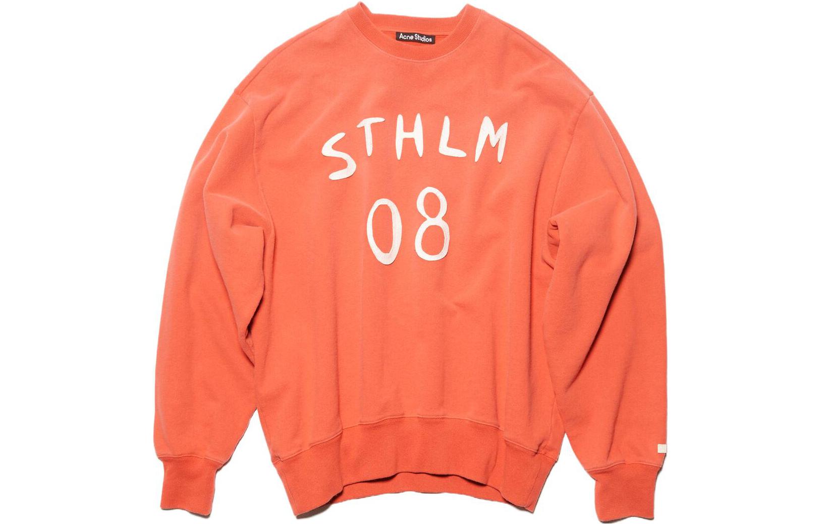 Acne Studios FW23 Face Unisex Oversized Crewneck Sweatshirt Chili Orange CI0157-DJK