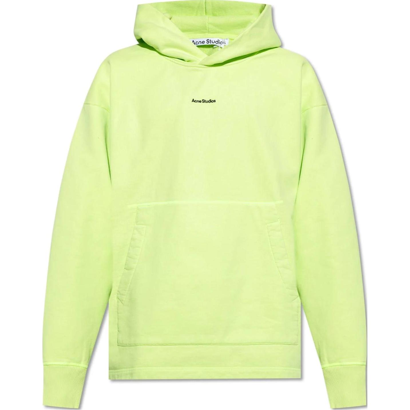 Acne Studios FW23 Fluorescent Green Letter Print Hoodie BI0182-BV2
