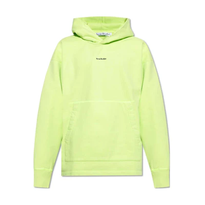 Acne Studios FW23 Fluorescent Green Letter Print Hoodie BI0182-BV2