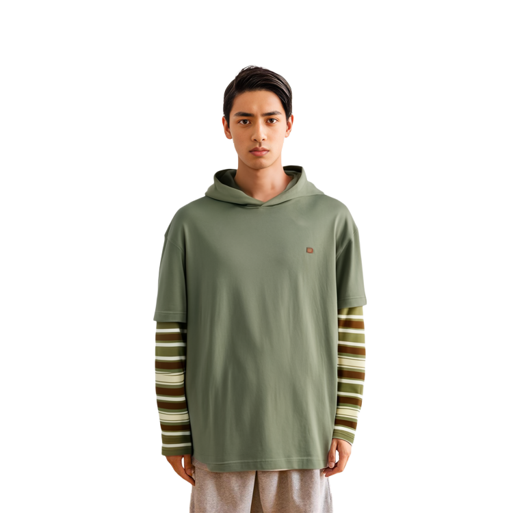 Acne Studios FW23 Green Face Patchwork Striped Loose Fit Hoodie Unisex CL0213-BPZ 圖 12