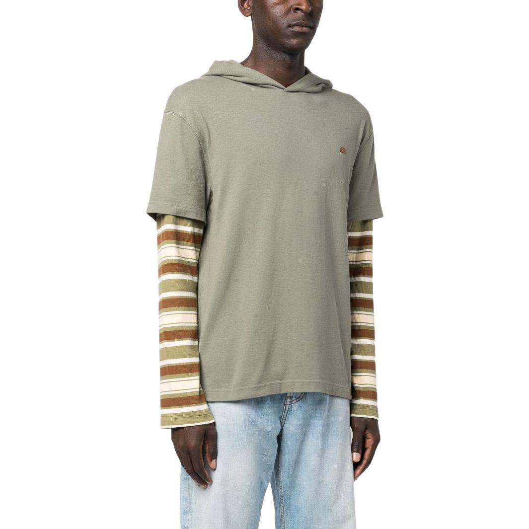 Acne Studios FW23 Green Face Patchwork Striped Loose Fit Hoodie Unisex CL0213-BPZ 圖 3