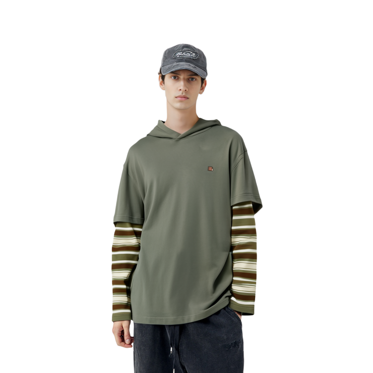 Acne Studios FW23 Green Face Patchwork Striped Loose Fit Hoodie Unisex CL0213-BPZ 圖 7