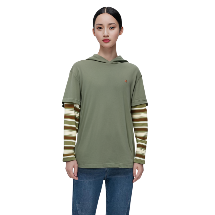 Acne Studios FW23 Green Face Patchwork Striped Loose Fit Hoodie Unisex CL0213-BPZ 圖 9