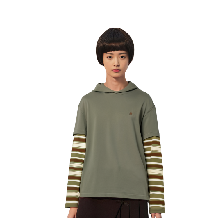 Acne Studios FW23 Green Face Patchwork Striped Loose Fit Hoodie Unisex CL0213-BPZ 圖 10