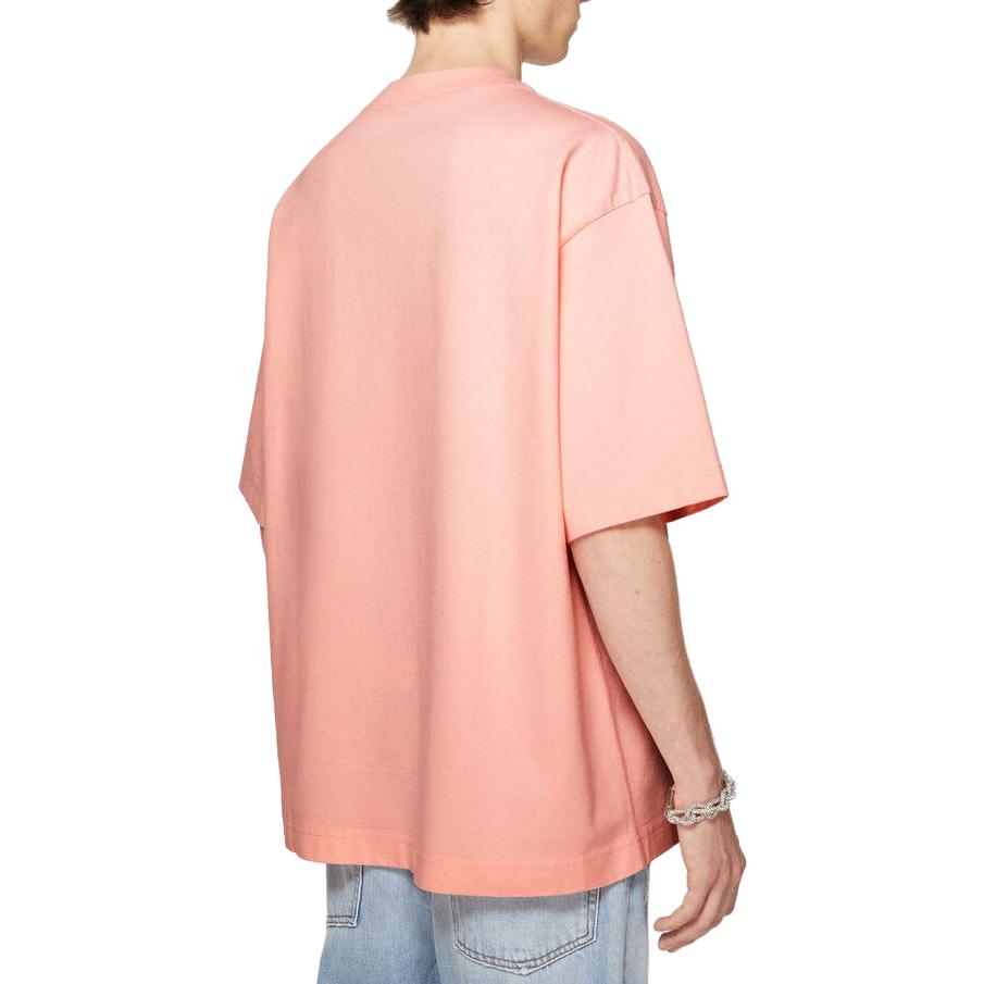 Shop Acne Studios 2023秋冬宽松粉色短袖圆领T恤 BL0385-418