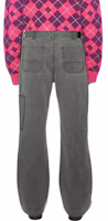 Shop Acne Studios FW23 拼接帆布寬褲 男女款寬腿牛仔褲 碳灰色 CK0101-AFH