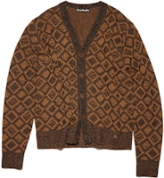 Acne Studios FW23 Plaid V-Neck Button-Up Long Sleeve Sweater Unisex Brown FA-UX-KNIT000081 Acne Studios FW23 Plaid V-Neck Button-Up Long Sleeve Sweater Unisex Brown FA-UX-KNIT000081