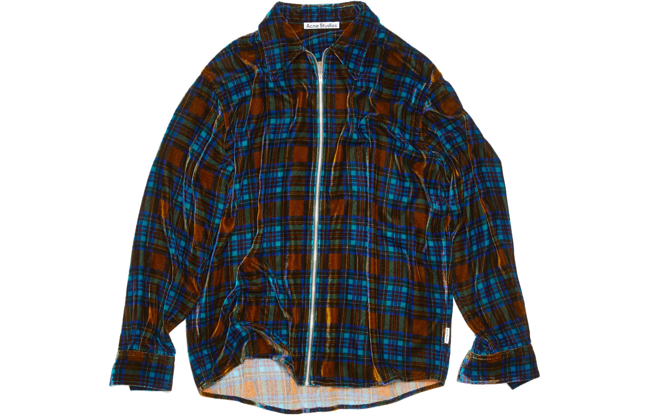 Order Acne Studios 2023秋冬格紋拉鍊寬鬆長袖襯衫 男款 多色 BB0546-BHN