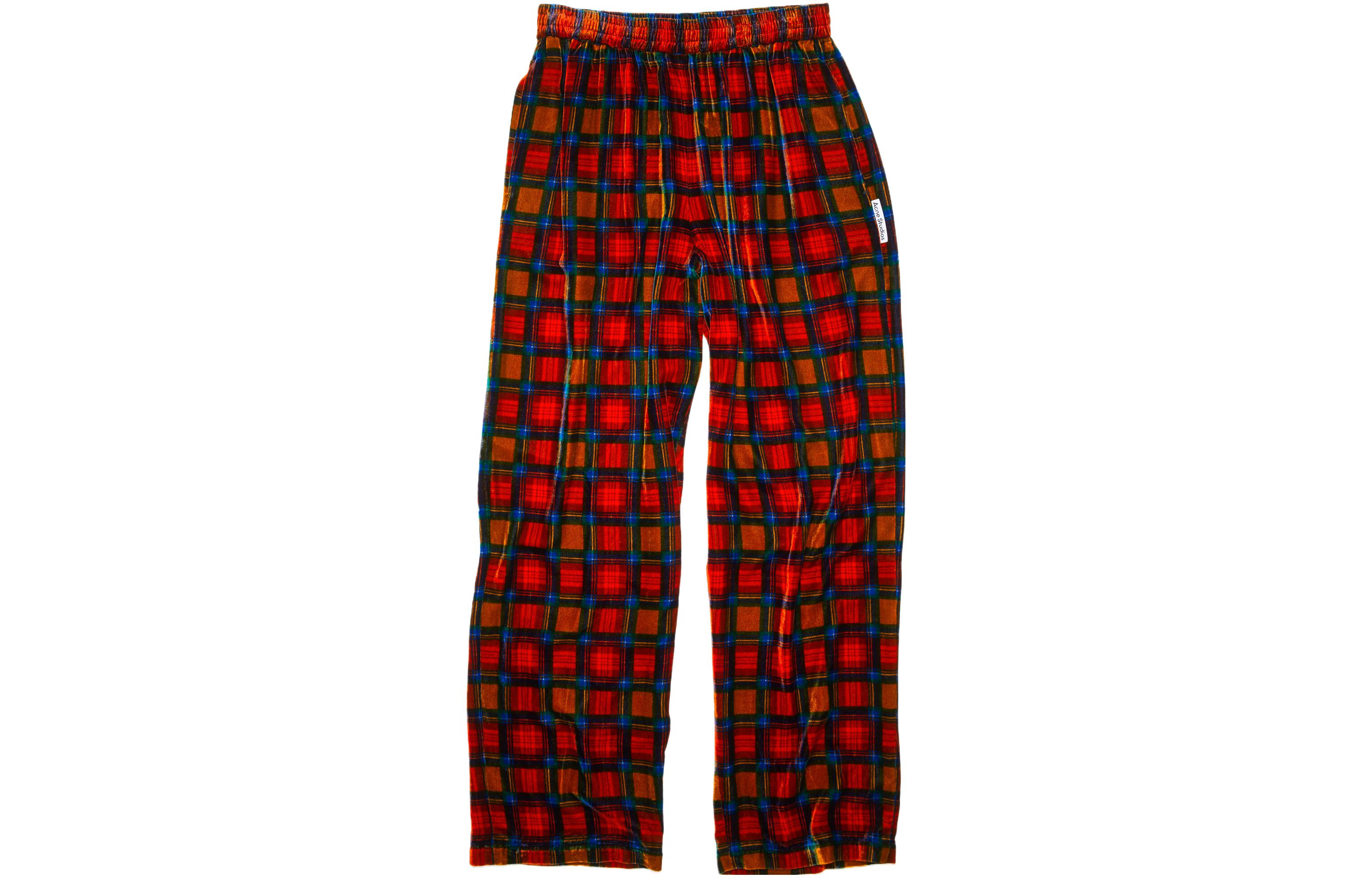 Order Acne Studios FW23 Red Plaid Elastic Waist Relaxed Trousers BK0561-ACK