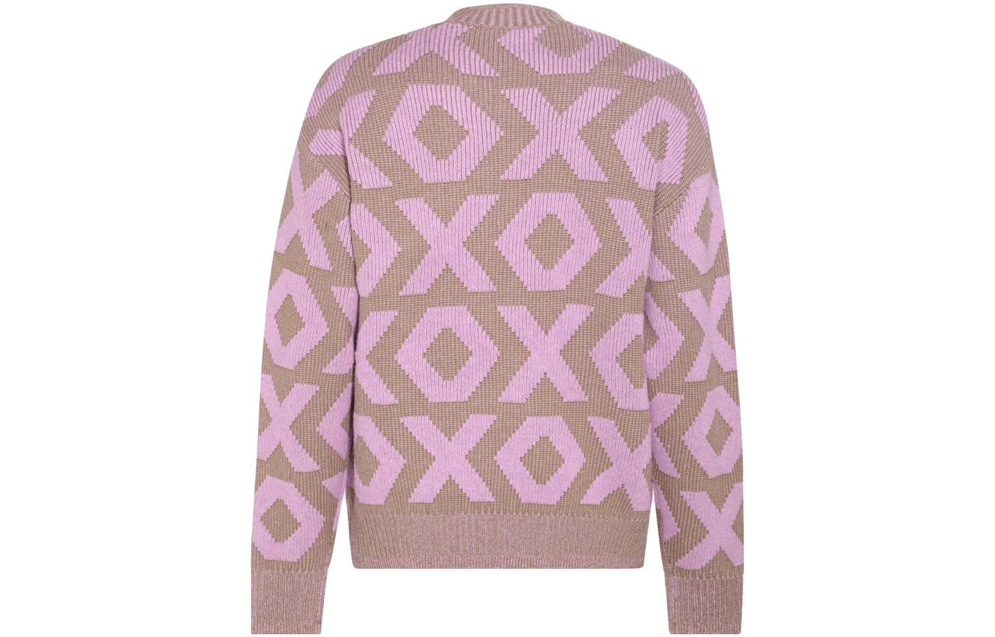 Lookbook Acne Studios 2023秋冬微笑脸几何羊毛针织毛衣男女同款 - 粉色 C60074-DFS