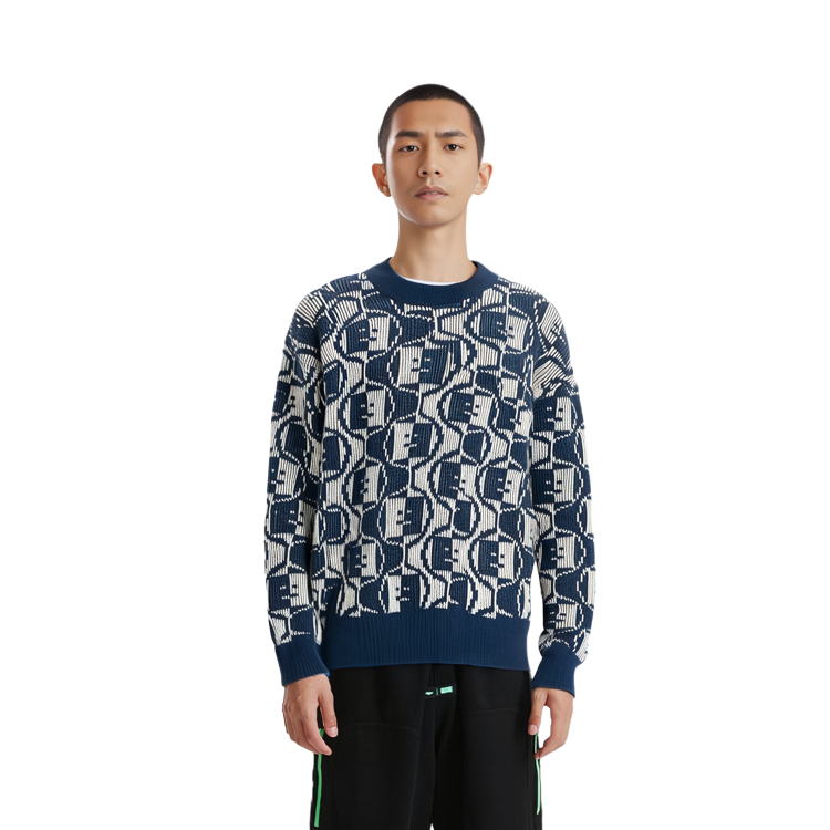 Purchase アクネ ストゥディオズ FW23 スマイリー ジャカード ウール混 ユニセックス セーター - ブルー C60081-DKG