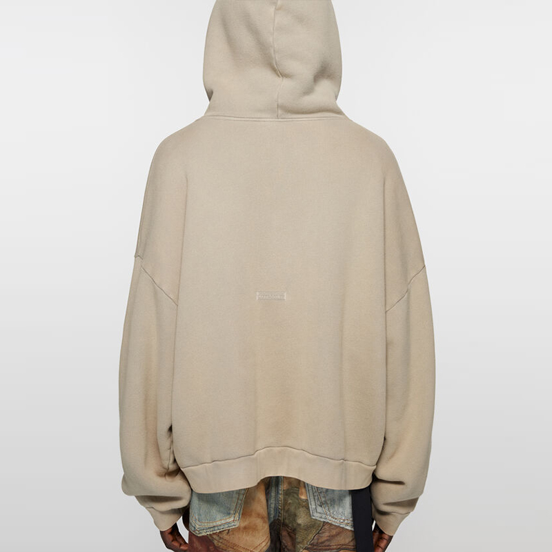 Shop Acne Studios 2023秋冬纯色宽松连帽衫中性款棕灰色。 CI0138-DKX