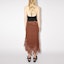 Shop Acne Studios FW23 Skirt Maxi Kasual Coklat Karat dengan Detail Renda. AF0372-BUT
