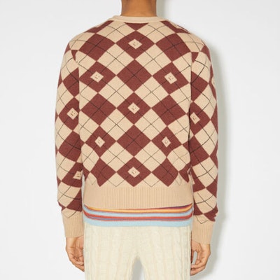 아크네 스튜디오 FW23 유니섹스 페이스 브이넥 가디건 스웨터 비스킷 베이지. C60084-DKE Shop 아크네 스튜디오 FW23 유니섹스 페이스 브이넥 가디건 스웨터 비스킷 베이지. C60084-DKE