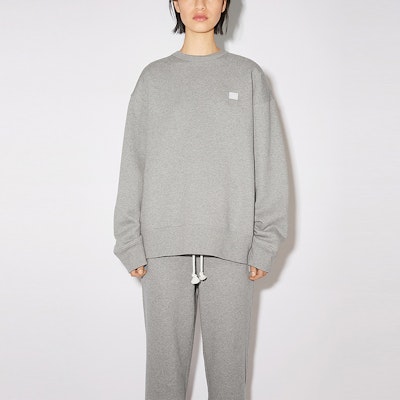 Acne Studios FW23 Unisex Grey Smiley Face Print Oversized Long Sleeve Sweatshirt CI0072-X92 Shop Acne Studios FW23 Unisex Grey Smiley Face Print Oversized Long Sleeve Sweatshirt CI0072-X92