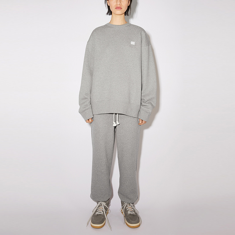 Purchase Acne Studios FW23男女同款灰色笑脸印花宽松长袖卫衣 CI0072-X92