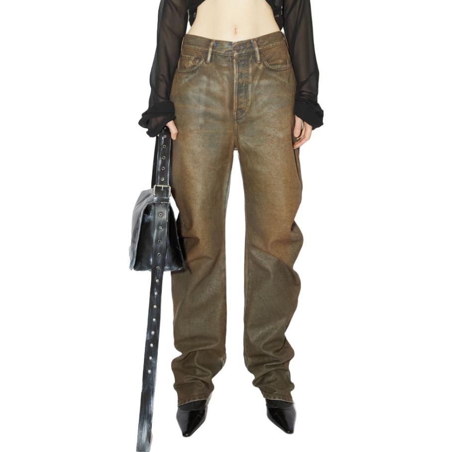 Acne Studios FW23 Unisex Loose Coated Denim Distressed Jeans Beige. A00408-BUF 圖 3