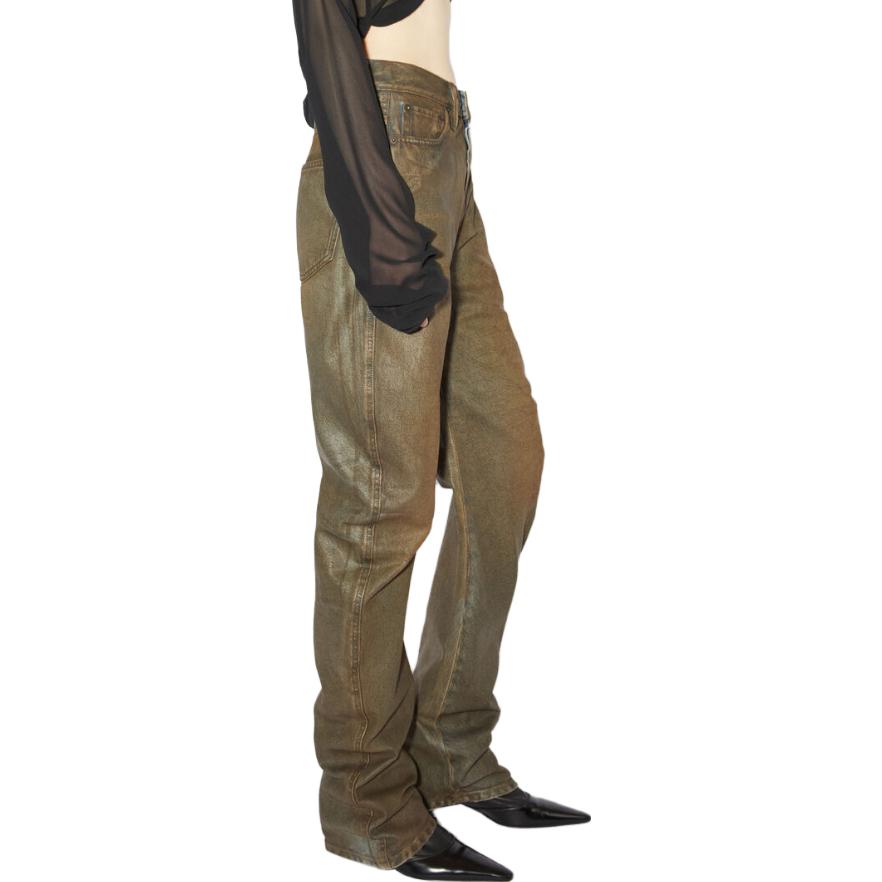 Acne Studios FW23 Unisex Loose Coated Denim Distressed Jeans Beige. A00408-BUF 圖 5