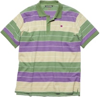 Acne Studios FW23 Unisex Purple Colorblock Stripe Polo Shirt. CL0253-AMI Acne Studios FW23 Unisex Purple Colorblock Stripe Polo Shirt. CL0253-AMI