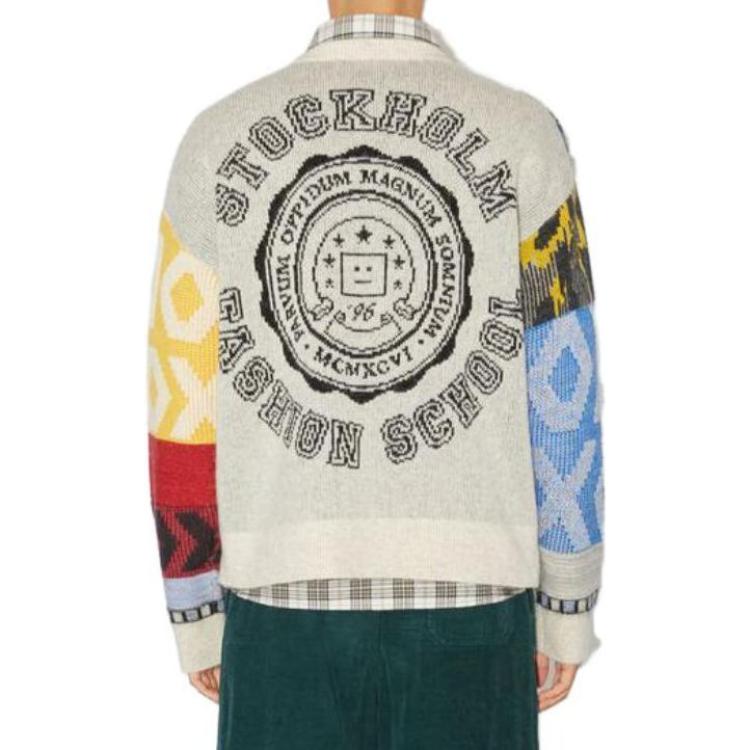 Shop Acne Studios FW23 Unisex Smile Face Colorblock Knit Sweater Multicolor. C60085-CU5