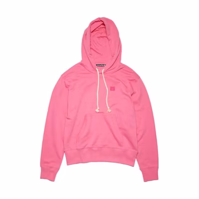 Acne Studios FW23 Unisex Smiley Hoodie Pullover in Bright Pink. CI0119-PINK