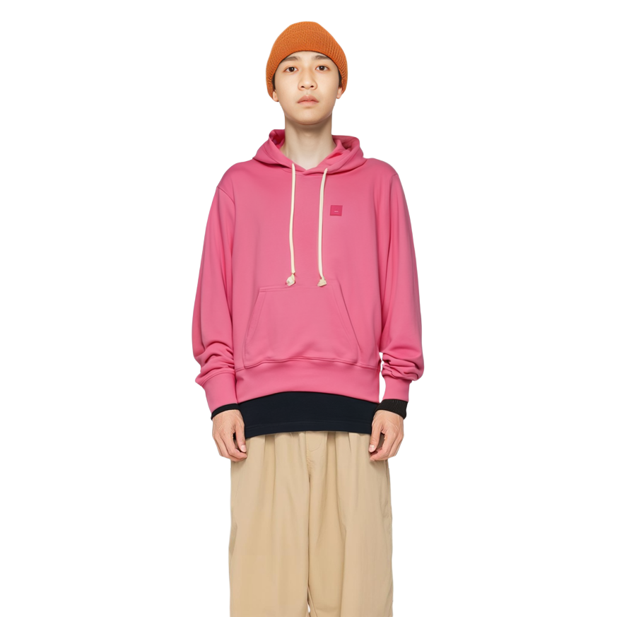 Shop アックネ スタジオ FW23 ユニセックス スマイル パーカー ブライトピンク CI0119-PINK