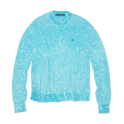 Acne Studios FW23 Unisex Textured Face Knit Pullover Sweater Blue. C60073-AAJ