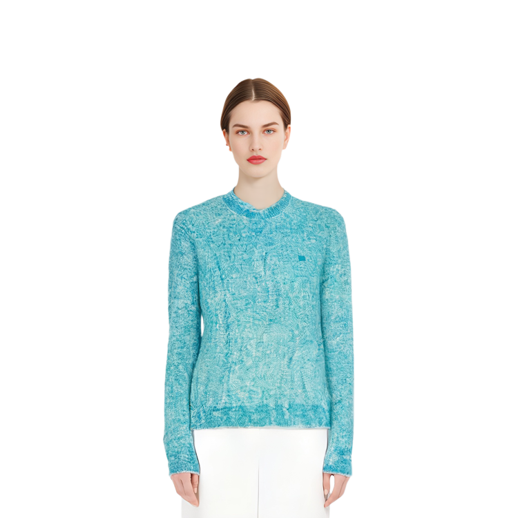 Acne Studios FW23 Unisex Textured Face Knit Pullover Sweater Blue. C60073-AAJ 圖 4