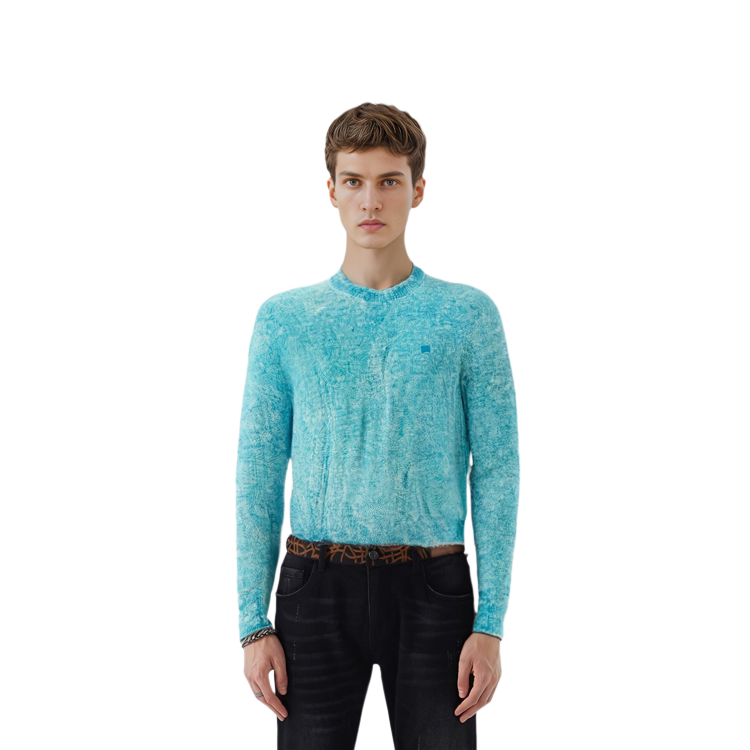 Acne Studios FW23 Unisex Textured Face Knit Pullover Sweater Blue. C60073-AAJ 圖 5