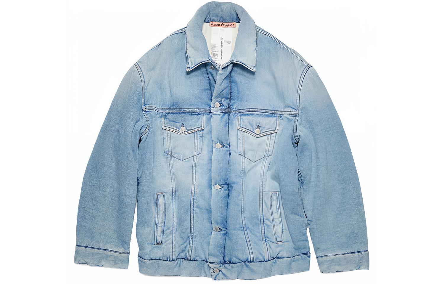 Order Acne Studios FW23 Washed Denim Jacket with Chest Pocket Unisex - Light Blue. C90151-228