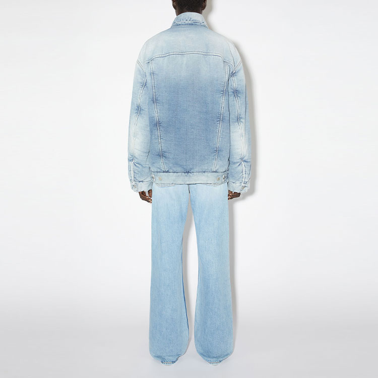 Shop Acne Studios FW23 Washed Denim Jacket with Chest Pocket Unisex - Light Blue. C90151-228