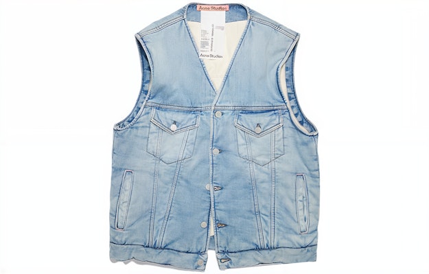 Acne Studios FW23 Vest Leher V Butang Unisex Biru Muda. C90152-228 Buy Acne Studios FW23 Vest Leher V Butang Unisex Biru Muda. C90152-228