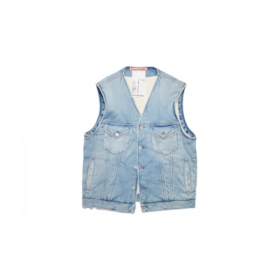 Acne Studios FW23 Washed V-Neck Button Vest Unisex Light Blue. C90152-228