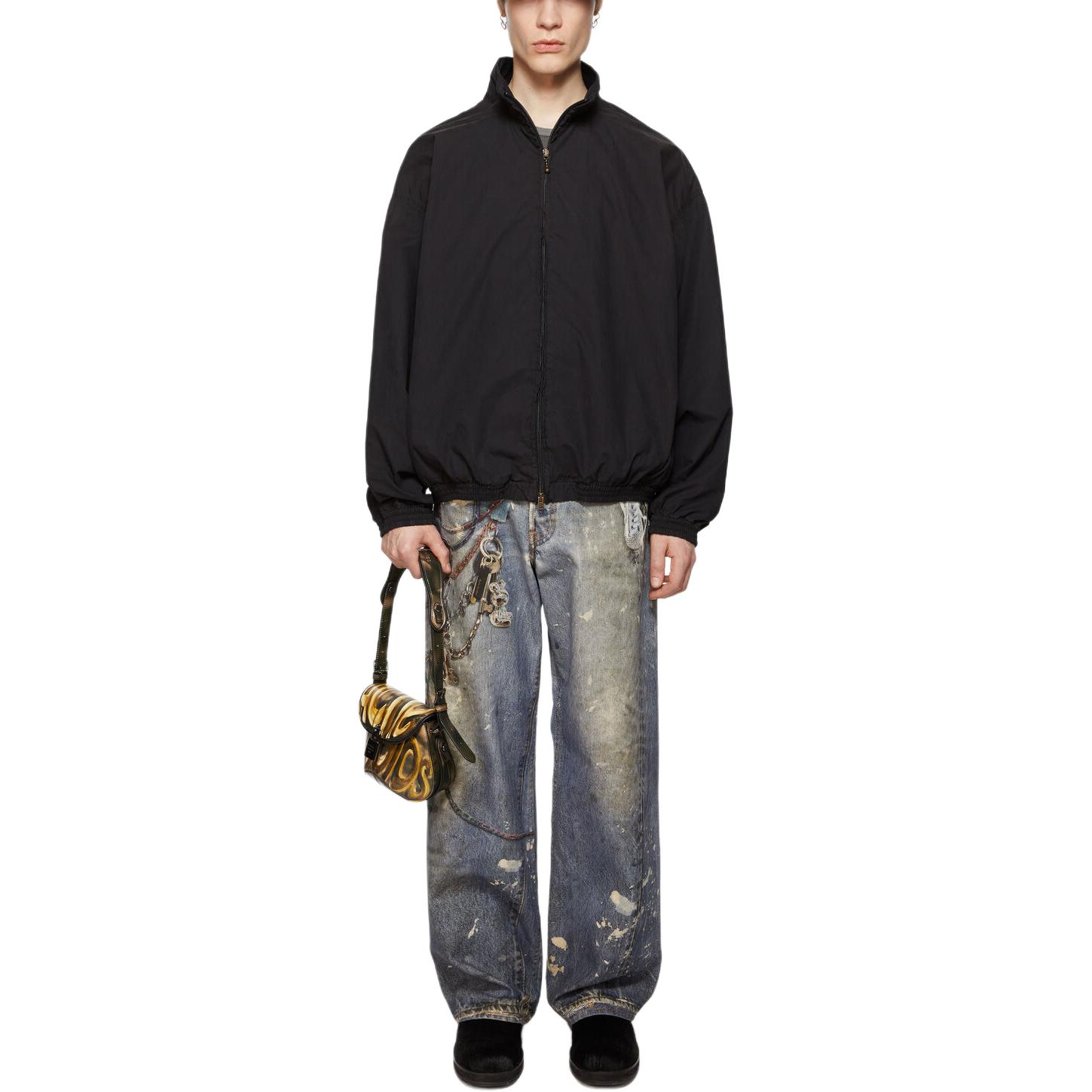 Purchase Chaqueta Unisex Acne Studios FW24 1996 Negra Lavada con Logo y Corte Relajado. B90791-900