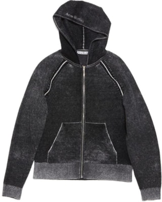 Acne Studios FW24 Black Zip-Up Hoodie Sweater Casual Minimalist Style. B60330-900 Order Acne Studios FW24 Black Zip-Up Hoodie Sweater Casual Minimalist Style. B60330-900