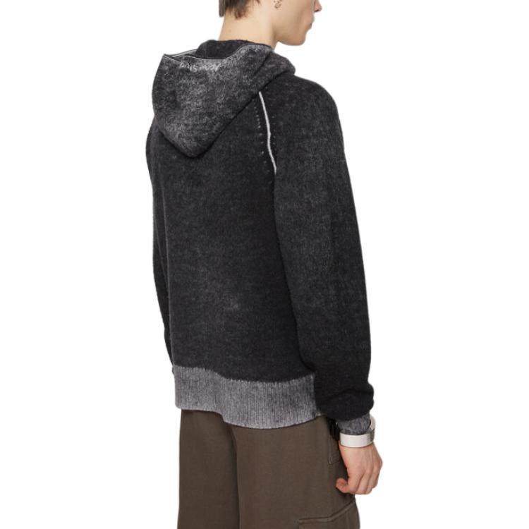 Shop Acne Studios FW24黑色拉链连帽卫衣简约休闲风格. B60330-900