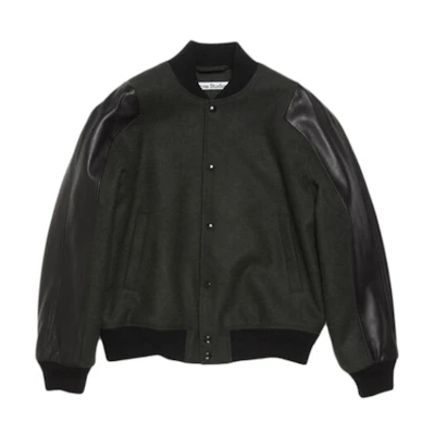 Acne Studios FW24 Dark Grey Single-Breasted Baseball Collar Jacket. B90771-AFK