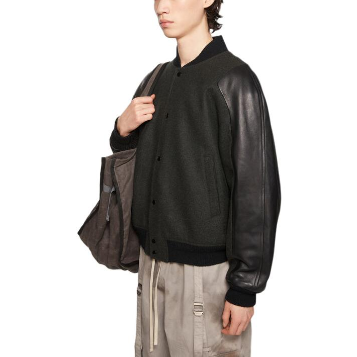 Purchase Acne Studios FW24  Dark Grey Single-Breasted Baseball Collar Jacket. B90771-AFK