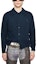 Lookbook Acne Studios FW24 Kardigan Sweater Bordir Navy Gelap dengan Trim Rajut. B60294-DKB