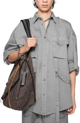 Camisa Gris de Manga Larga Acne Studios FW24 Casual Minimalista con Botones. BB0603-DLH Lookbook Camisa Gris de Manga Larga Acne Studios FW24 Casual Minimalista con Botones. BB0603-DLH