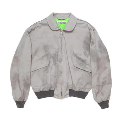 Acne Studios FW24 Grey Loose Casual Zip-Up Jacket. B90781-DLH