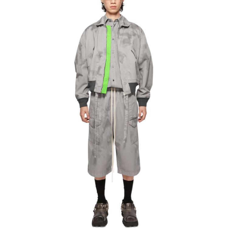 Lookbook Jaket Casual Zip-Up Longgar Acne Studios FW24 Abu-Abu. B90781-DLH